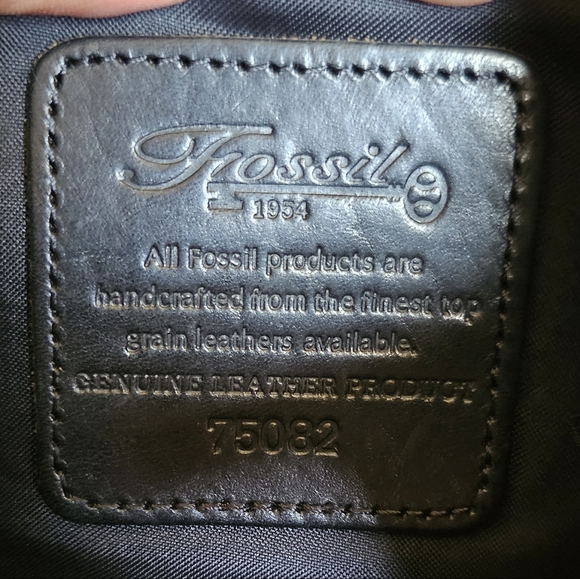 Fossil 1954 Genuine Top-Grain Leather Bag Black Purse Soft Pebbled 75082 - Picture 2 of 11